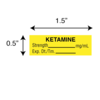 Nevs Tape, Ketamine, Strength__mg/mL Exp., DT 1/2" x 1-1/2" Yellow w/Black VW-0131